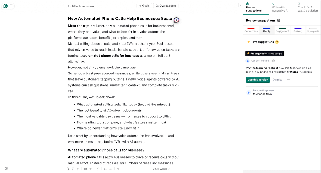 Grammarly – best for real-time writing feedback and tone correction