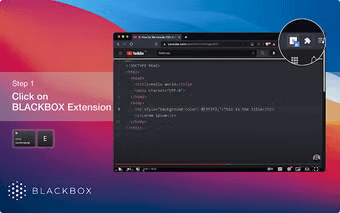Blackbox AI Chrome extension showing code search and snippet results.